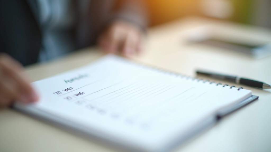 Detailed agenda template with time allocations and action items written clearly