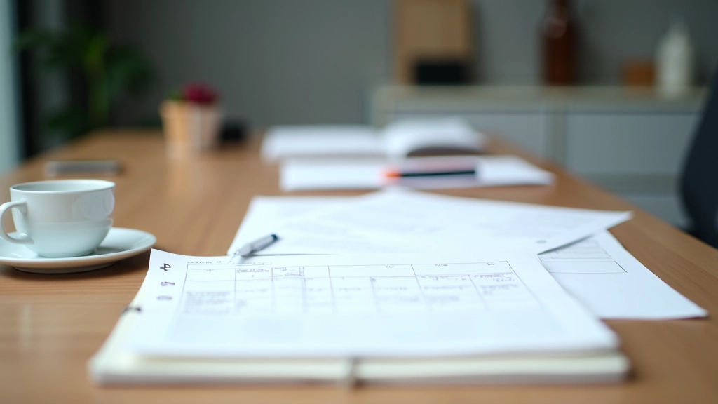 Organized meeting preparation workspace with agenda notes and planning materials